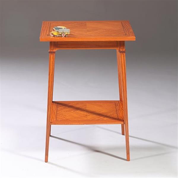 Grote foto satijnhouten bijzettafel ca 1890 met gevierendeelde bladen en ingelegde biezen no.883045 antiek en kunst stoelen en banken