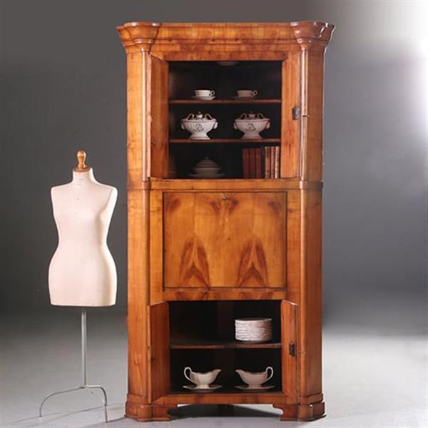 Grote foto kersenhouten hoekkast bar ca 1825 met 4 deuren en secretaire klep onwaarschijnlijk veel ruimte no antiek en kunst overige in antiek gebruiksvoorwerpen