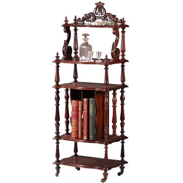 Grote foto uit een muziekkamer massief palissander whatnot etagier ca 1865 met gestoken lier in de kroon antiek en kunst stoelen en banken