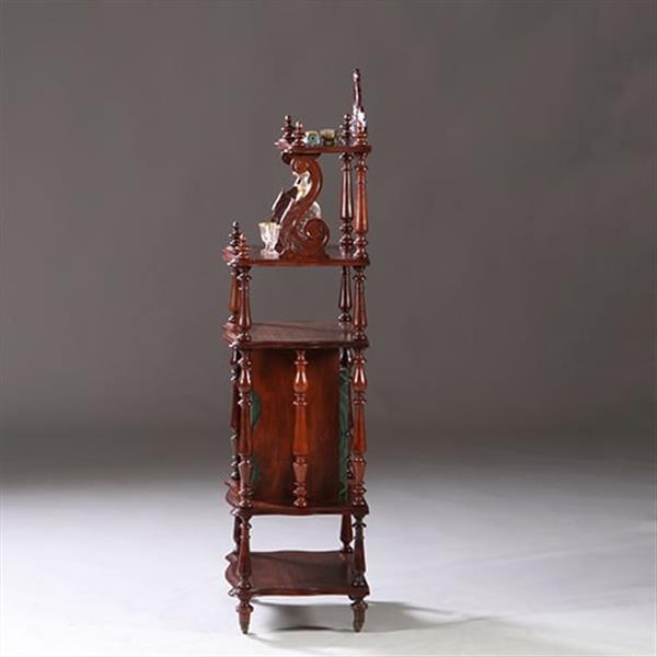 Grote foto uit een muziekkamer massief palissander whatnot etagier ca 1865 met gestoken lier in de kroon antiek en kunst stoelen en banken