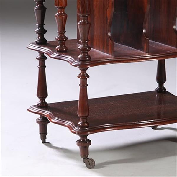 Grote foto uit een muziekkamer massief palissander whatnot etagier ca 1865 met gestoken lier in de kroon antiek en kunst stoelen en banken