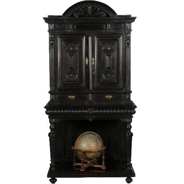 Grote foto monumentaal rariteitenkabinet of drankenkastje ca 1875 hollands zwart gepolitoerd no.990951 antiek en kunst stoelen en banken