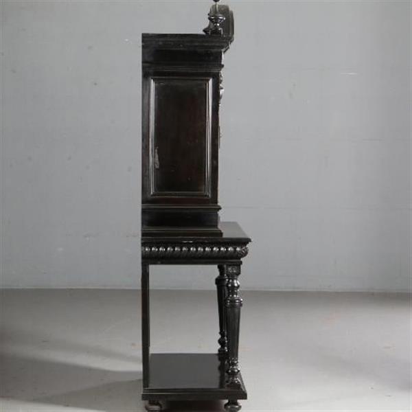 Grote foto monumentaal rariteitenkabinet of drankenkastje ca 1875 hollands zwart gepolitoerd no.990951 antiek en kunst stoelen en banken