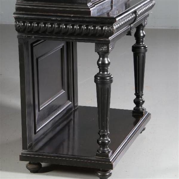 Grote foto monumentaal rariteitenkabinet of drankenkastje ca 1875 hollands zwart gepolitoerd no.990951 antiek en kunst stoelen en banken