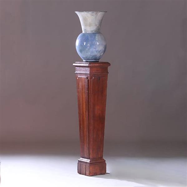 Grote foto hoge vierkante taps lopende zuil 17e 18e eeuw in eikenhout zeer zwaar no.991945 antiek en kunst stoelen en banken