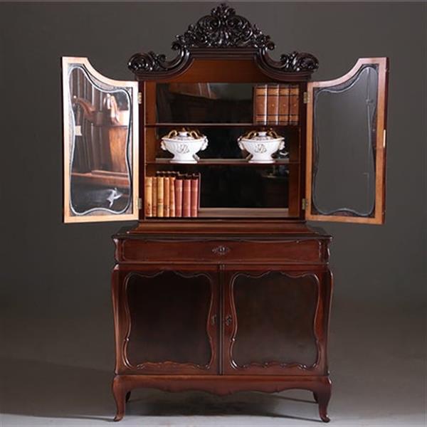 Grote foto hollands mahonie bonheur du jour gesigneerd horrix ca 1870 no.203011 antiek en kunst stoelen en banken