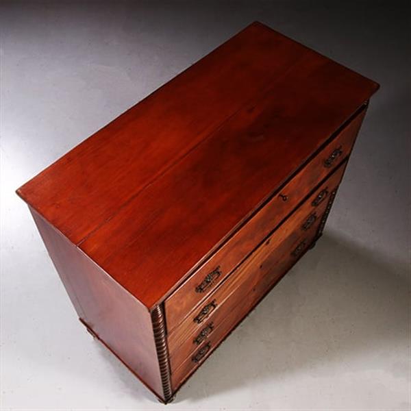 Grote foto commode laat victoriaans met bureau en groen ingelegd leder schrijfblad ca 1890 no.211110 antiek en kunst overige in antiek gebruiksvoorwerpen