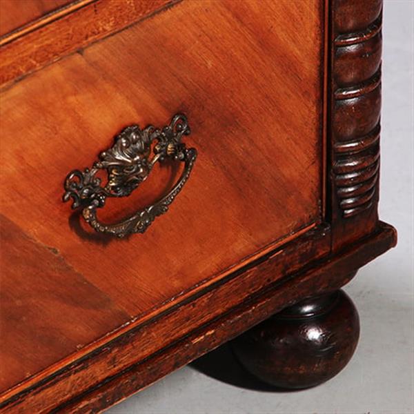 Grote foto commode laat victoriaans met bureau en groen ingelegd leder schrijfblad ca 1890 no.211110 antiek en kunst overige in antiek gebruiksvoorwerpen