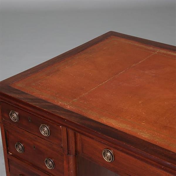 Grote foto mahonie schrijfbureau victoriaans ca 1860 met prachtig goud gestempel oud leer no.211725 antiek en kunst overige in antiek gebruiksvoorwerpen