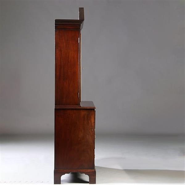 Grote foto boekenkast met bureau of buro bookcase ca 1825 met timpaan donker mahonie no.211760 antiek en kunst overige in antiek gebruiksvoorwerpen