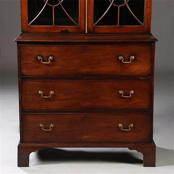 Grote foto boekenkast met bureau of buro bookcase ca 1825 met timpaan donker mahonie no.211760 antiek en kunst overige in antiek gebruiksvoorwerpen