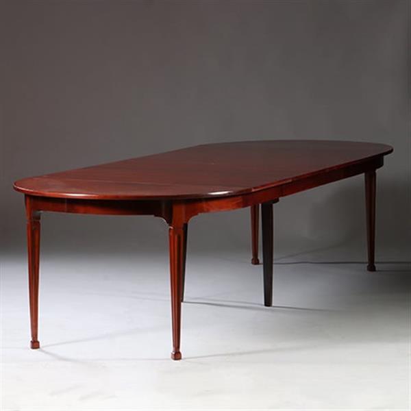 Grote foto hollandse smalle coulissentafel louis seize ca 1800 in mahonie op tapse poten no.922850 antiek en kunst stoelen en banken