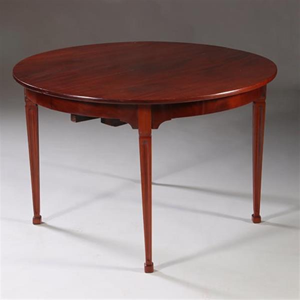 Grote foto hollandse smalle coulissentafel louis seize ca 1800 in mahonie op tapse poten no.922850 antiek en kunst stoelen en banken