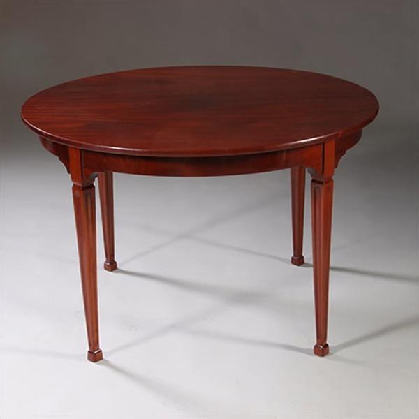 Grote foto hollandse smalle coulissentafel louis seize ca 1800 in mahonie op tapse poten no.922850 antiek en kunst stoelen en banken