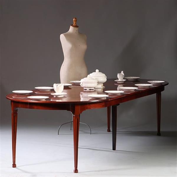 Grote foto hollandse smalle coulissentafel louis seize ca 1800 in mahonie op tapse poten no.922850 antiek en kunst stoelen en banken
