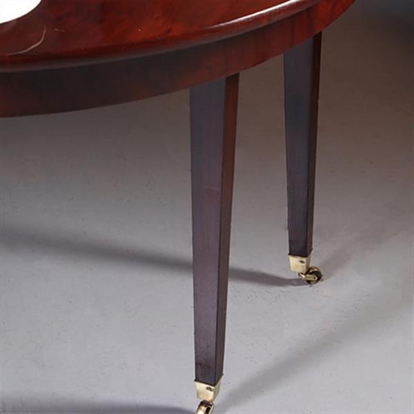 Grote foto empire coulissetafel ca 1810 in mahonie met bloemmahonie op sluierpoot met veel brons beslag no.96 antiek en kunst stoelen en banken