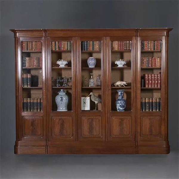 Grote foto allemachtig grote bibliotheekkast met 5 deuren ruim 3 meter breed ca 1925 no.212810 antiek en kunst stoelen en banken