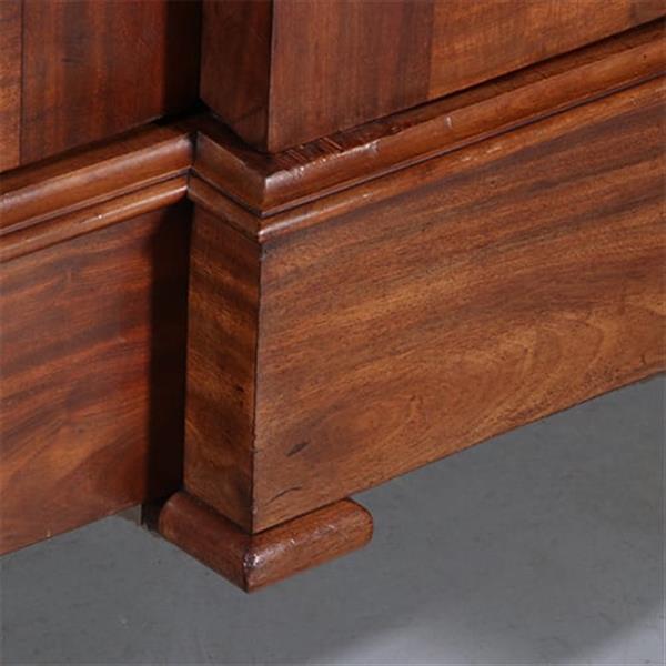 Grote foto strakke grote driedeurs boekenkast servieskast laat biedermeier ca 1840 deels gesloten mahonie en bl antiek en kunst stoelen en banken