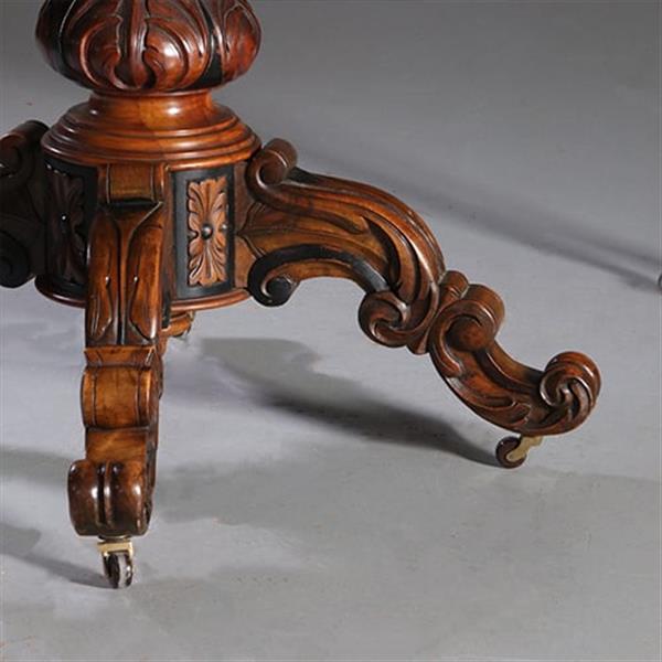 Grote foto lange eetkamertafel wortelnoten willem iii ca 1875 permanente lengte no.212825 antiek en kunst stoelen en banken