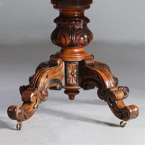 Grote foto lange eetkamertafel wortelnoten willem iii ca 1875 permanente lengte no.212825 antiek en kunst stoelen en banken