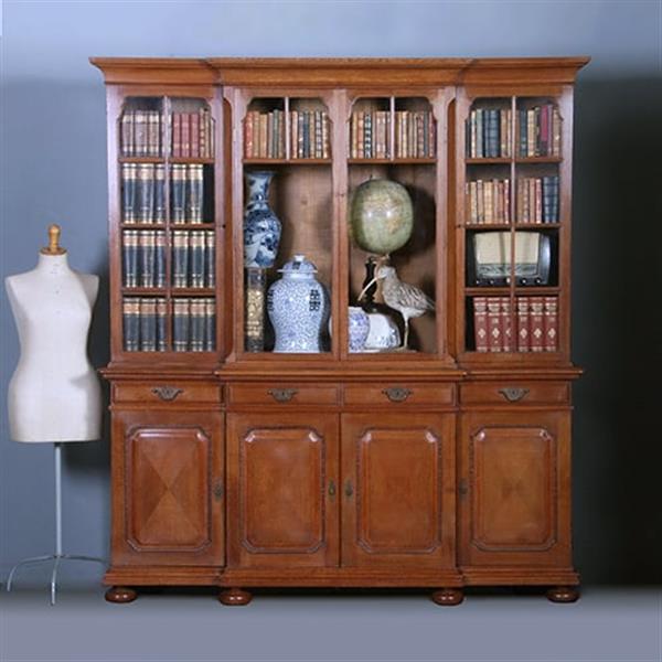 Grote foto hoge boekenkast bibliotheekwand pander ca 1910 met interessante roedeverdeling no.211120 antiek en kunst stoelen en banken