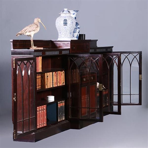 Grote foto een bijna 3 m. lange lage boekenkast met secretaire 1910 maple co no.222140 antiek en kunst overige in antiek gebruiksvoorwerpen