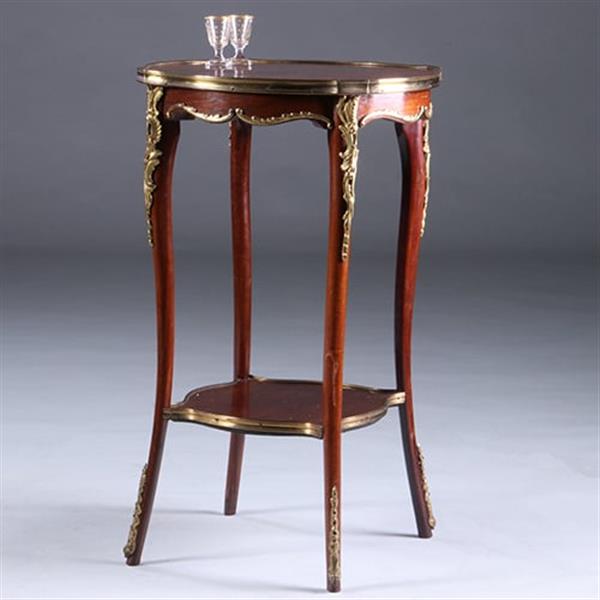 Grote foto franse lampetafel gueridon ca 1900 met geschulpt blad in mahonie met brons no.222155 antiek en kunst stoelen en banken