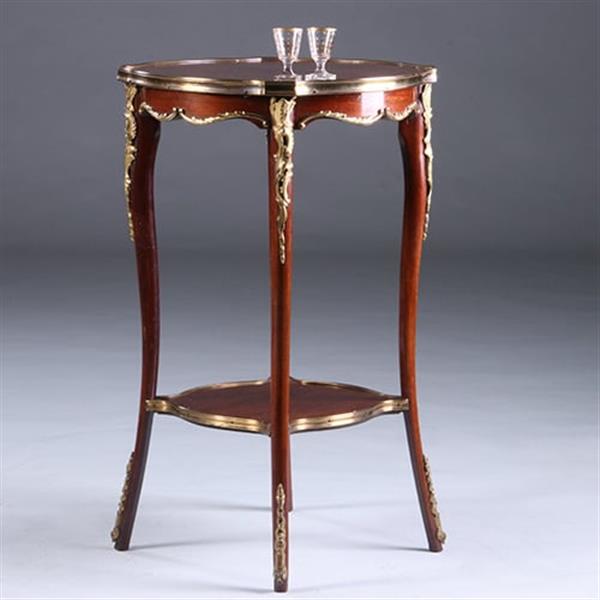 Grote foto franse lampetafel gueridon ca 1900 met geschulpt blad in mahonie met brons no.222155 antiek en kunst stoelen en banken