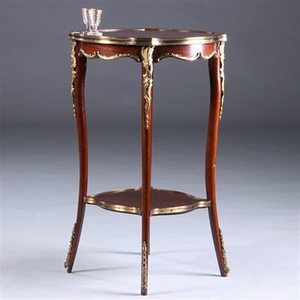 Grote foto franse lampetafel gueridon ca 1900 met geschulpt blad in mahonie met brons no.222155 antiek en kunst stoelen en banken