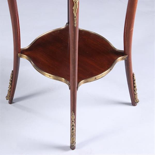Grote foto franse lampetafel gueridon ca 1900 met geschulpt blad in mahonie met brons no.222155 antiek en kunst stoelen en banken