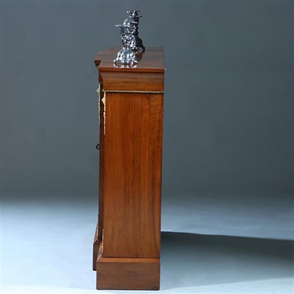 Grote foto credenza vitrine met 3 beglaasde deuren ca 1870 notenhouten fraaie nerf no.230220 antiek en kunst stoelen en banken