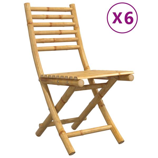 Grote foto vidaxl tuinstoelen 6 st inklapbaar 43x54x88 bamboe tuin en terras tuinmeubelen