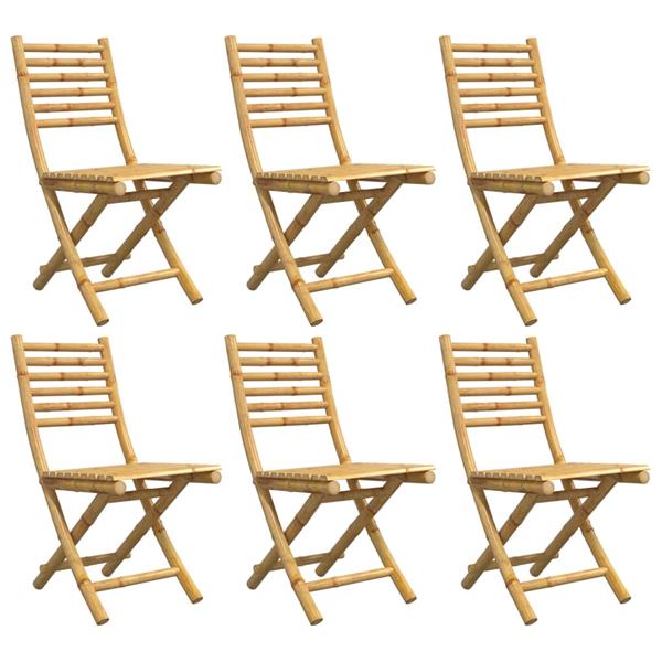 Grote foto vidaxl tuinstoelen 6 st inklapbaar 43x54x88 bamboe tuin en terras tuinmeubelen