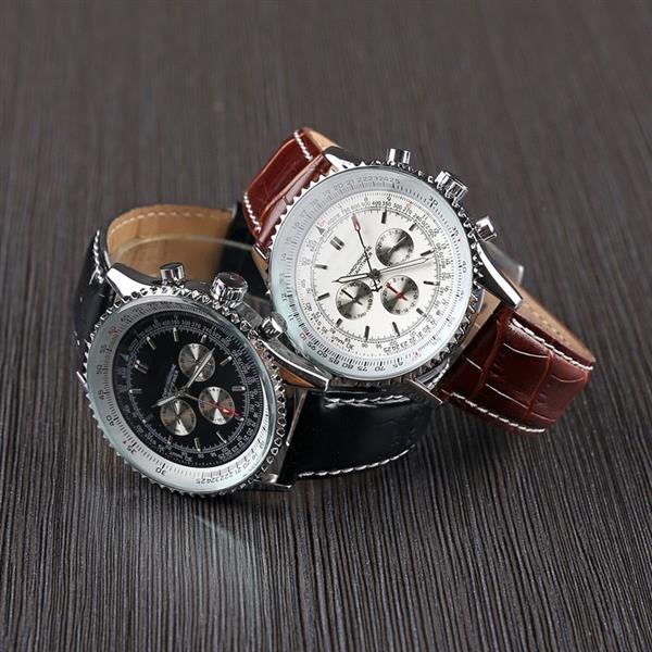 Grote foto automatisch mechanisch horloge voor heren multifunctioneel waterdicht polshorloge met zes naalden kleding dames horloges