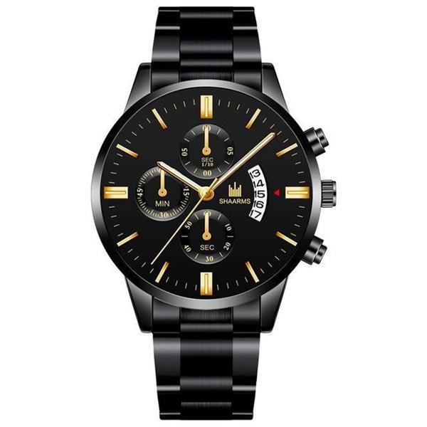 Grote foto luxe zakelijk horloge voor heren quartz roestvrijstalen band datumkalender met 3 subdials kleding dames horloges
