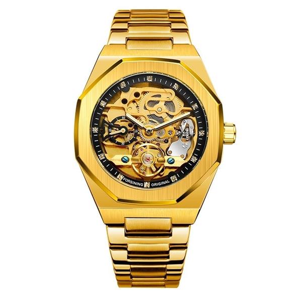 Grote foto mechanische roestvrijstalen luxe horlogemode voor heren zakelijk polshorloge kleding dames horloges