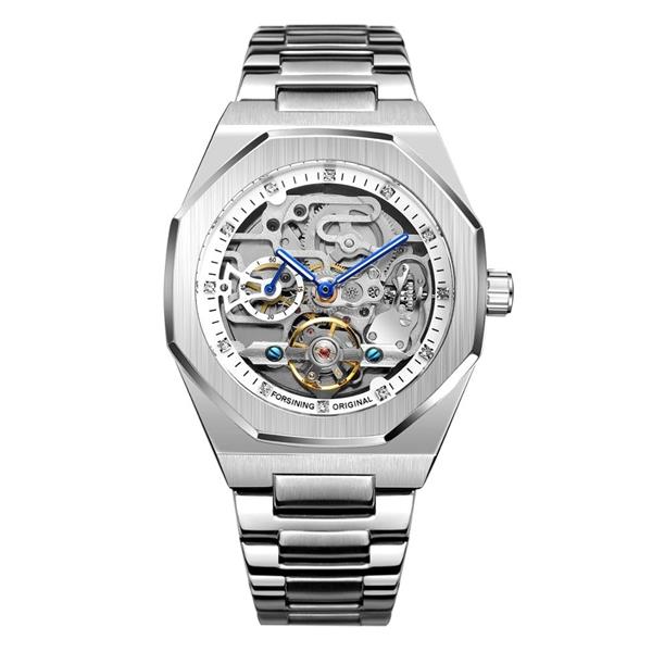 Grote foto mechanische roestvrijstalen luxe horlogemode voor heren zakelijk polshorloge kleding dames horloges