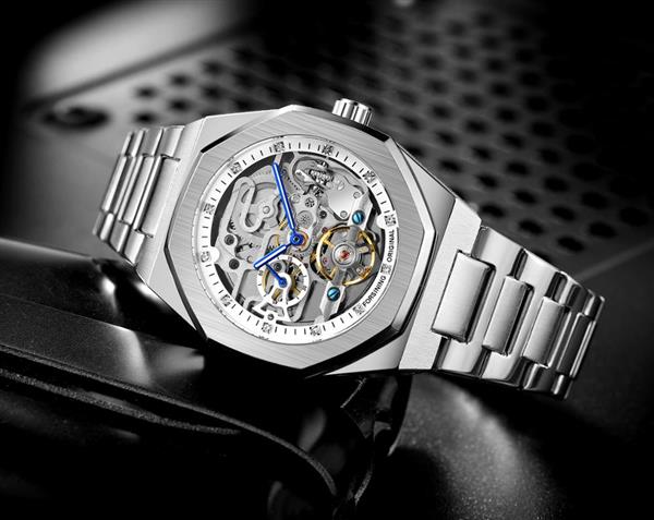 Grote foto mechanische roestvrijstalen luxe horlogemode voor heren zakelijk polshorloge kleding dames horloges