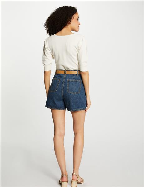 Grote foto jumper v neck short sleeves 242 manihi ivoire kleding dames overige kledingstukken