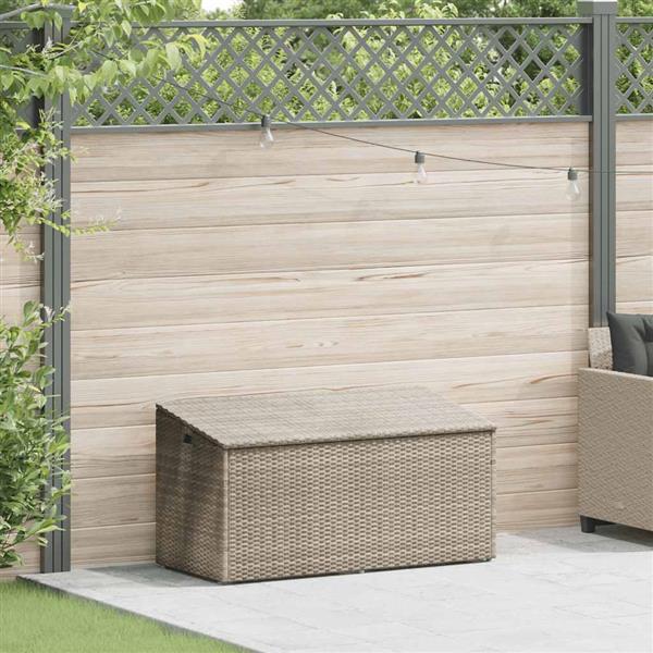 Grote foto vidaxl tuinbox 110x50x58 cm poly rattan lichtgrijs tuin en terras overige tuin en terras