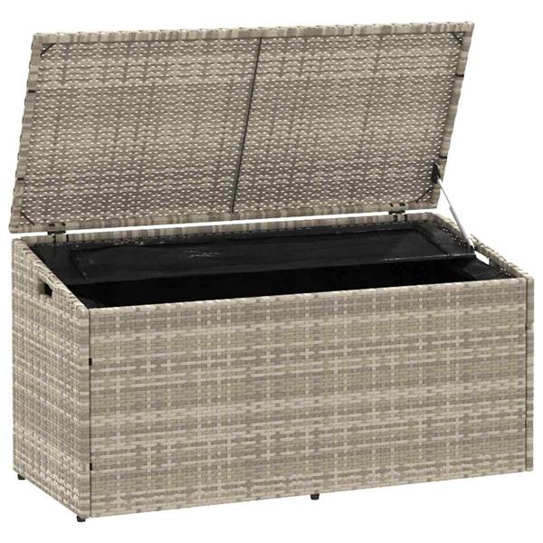 Grote foto vidaxl tuinbox 110x50x58 cm poly rattan lichtgrijs tuin en terras overige tuin en terras