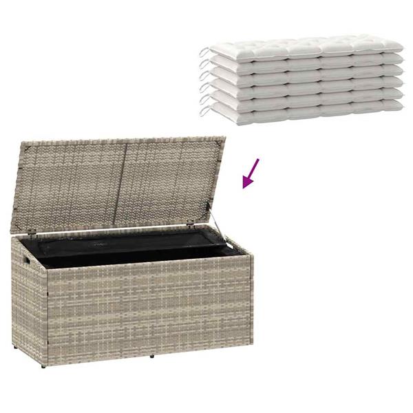 Grote foto vidaxl tuinbox 110x50x58 cm poly rattan lichtgrijs tuin en terras overige tuin en terras