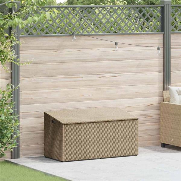 Grote foto vidaxl tuinbox 110x50x58 cm poly rattan beige tuin en terras overige tuin en terras