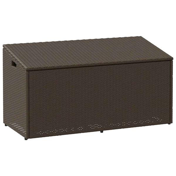 Grote foto vidaxl tuinbox 110x50x58 cm poly rattan bruin tuin en terras overige tuin en terras
