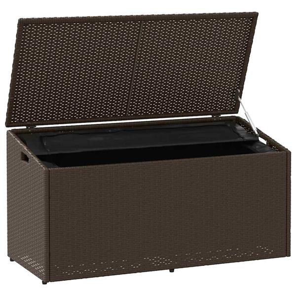 Grote foto vidaxl tuinbox 110x50x58 cm poly rattan bruin tuin en terras overige tuin en terras