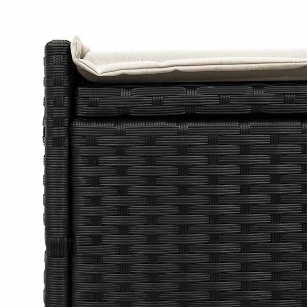 Grote foto vidaxl opbergbank met kussen voor buiten 100 cm poly rattan zwart tuin en terras tuinmeubelen