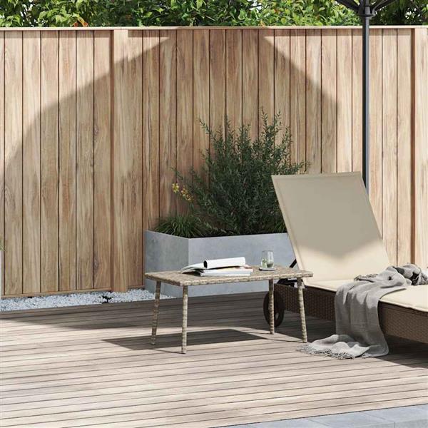 Grote foto vidaxl tuin salontafel rechthoekig 80x40x37 cm poly rattan lichtgrijs tuin en terras tuinmeubelen