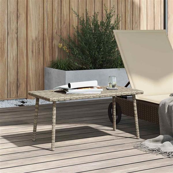 Grote foto vidaxl tuin salontafel rechthoekig 80x40x37 cm poly rattan lichtgrijs tuin en terras tuinmeubelen