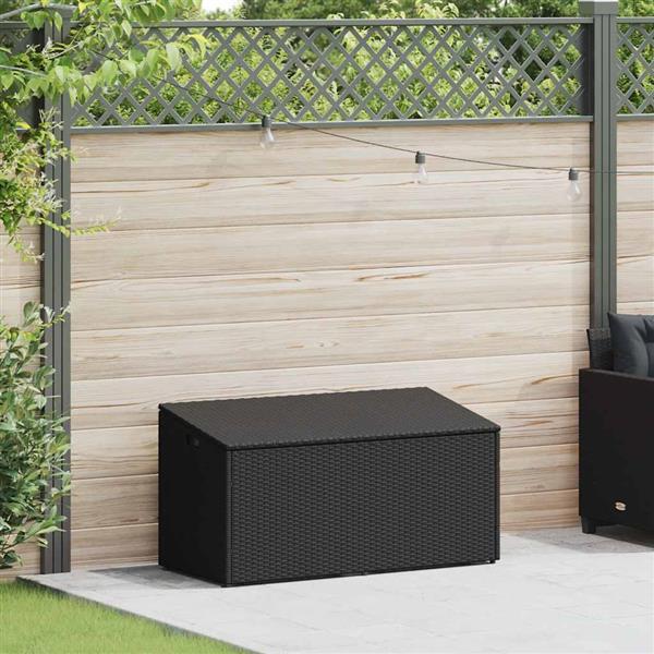 Grote foto vidaxl tuinbox 110x50x58 cm poly rattan zwart tuin en terras overige tuin en terras