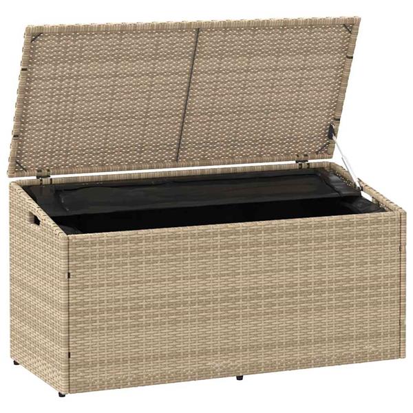 Grote foto vidaxl tuinbox 110x50x58 cm poly rattan beige tuin en terras overige tuin en terras